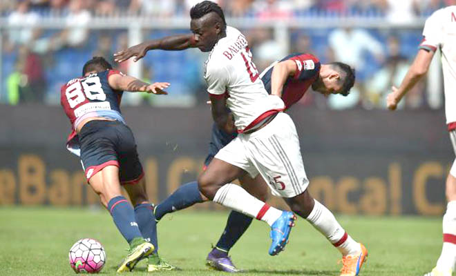 Genoa 1-0 Milan: Balotelli nhạt nhòa, Milan lại gây thất vọng