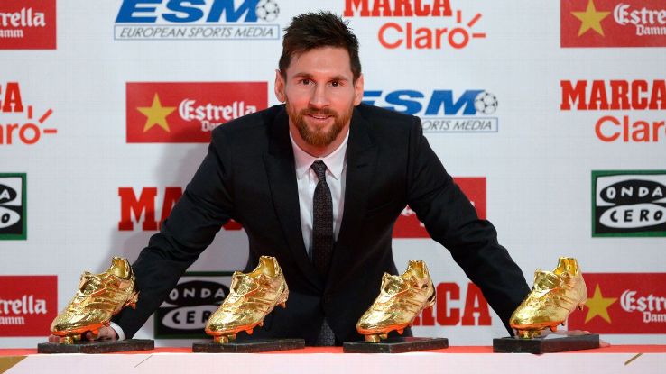 Messi lại lảng tránh chuyện hợp đồng trong ngày nhận Giày vàng châu Âu