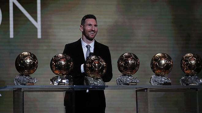 bóng đá, Messi, Messi giành bóng vàng, Messi giành quả bóng vàng thứ 6, trao giải quả bóng vàng, quả bóng vàng 2019, bóng vàng 2019, Van Dijk, Ronaldo, France Football