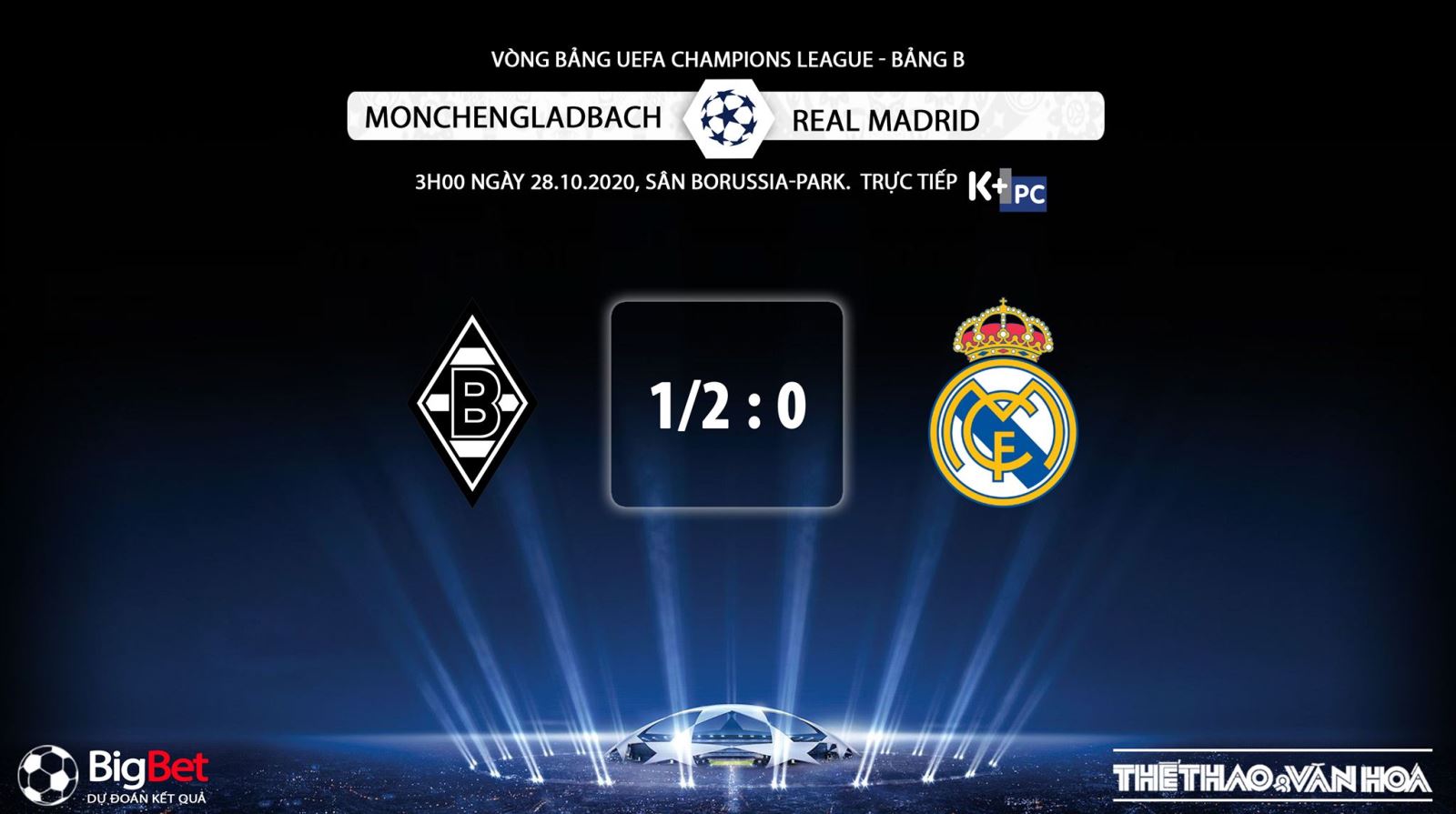 Keo nha cai, kèo nhà cái, Gladbach vs Real Madrid, Trực tiếp bóng đá Cúp C1 châu Âu, K+PM, trực tiếp bóng đá Real Madrid đấu với Gladbach, kèo bóng đá, kèo Real Madrid