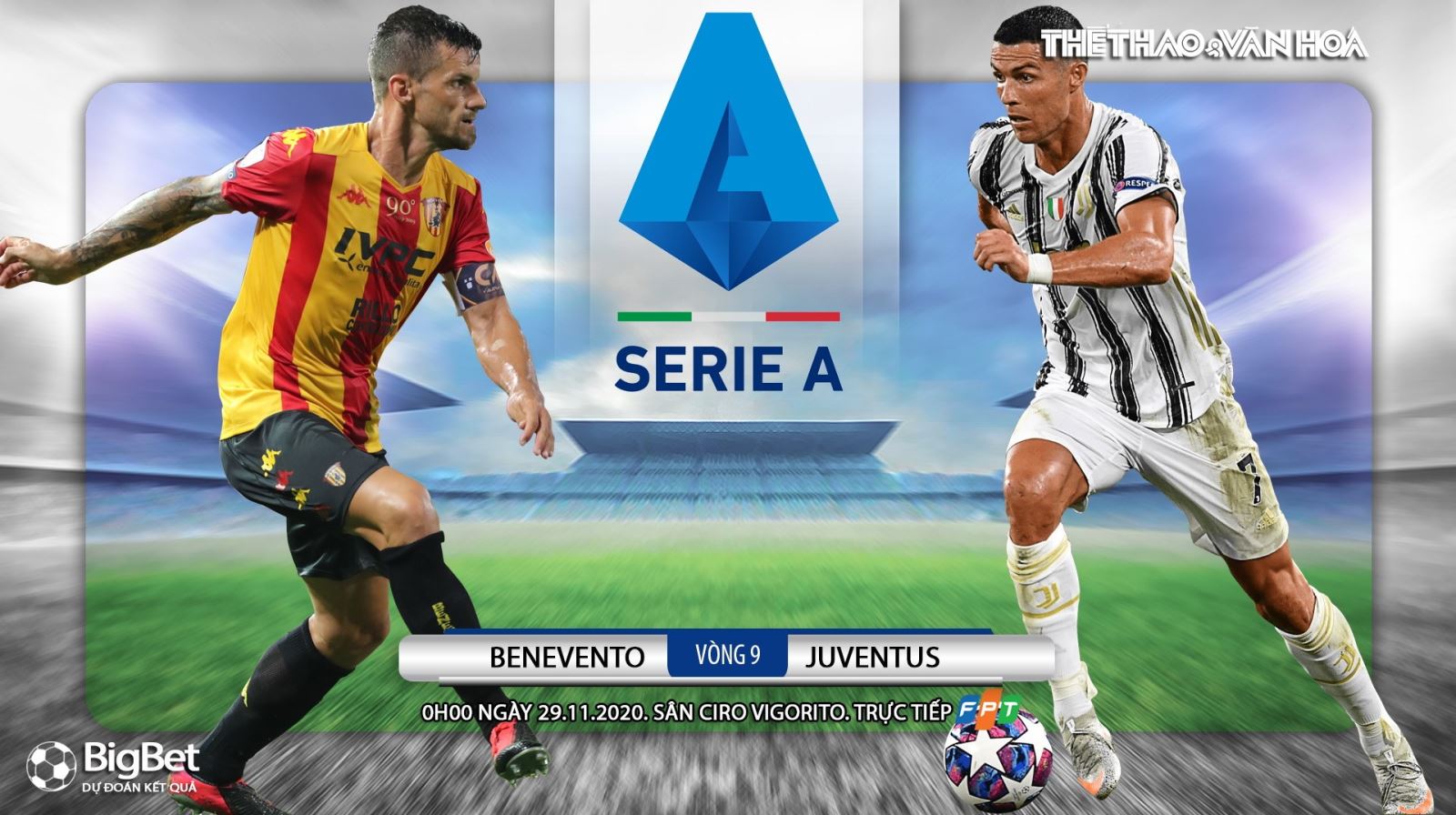 Soi kèo nhà cái Benevento vs Juventus. Vòng 9 Serie A