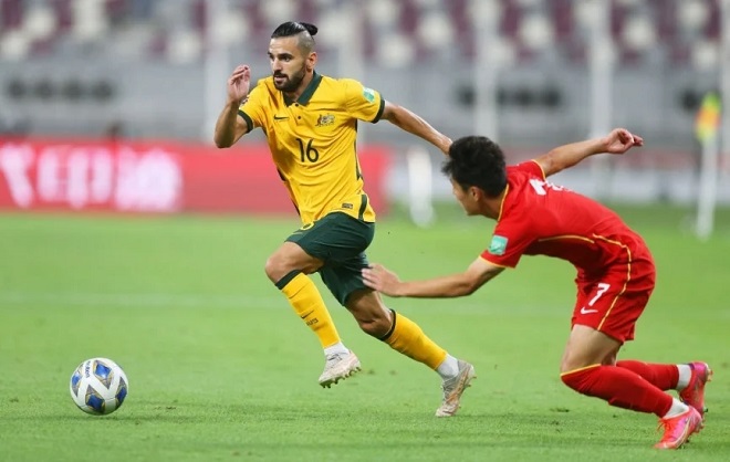 Úc 3-0 Trung Quốc, ket qua bong da, kết quả bóng đá vòng loại World Cup, kết quả Úc vs Trung Quốc, Úc vs Việt Nam, bảng xếp hạng bảng B vòng loại World Cup 2022 châu Á