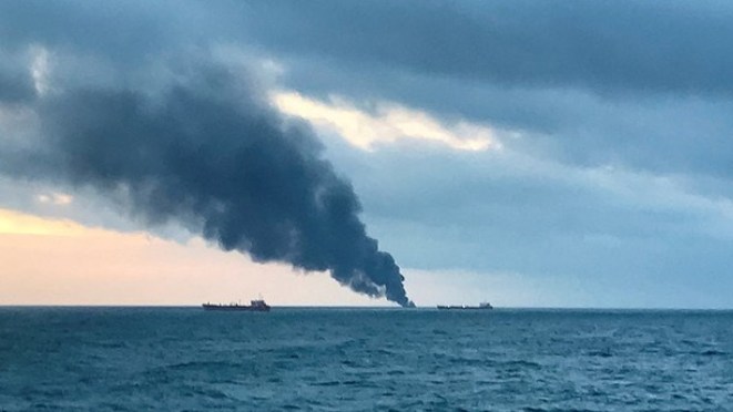 Nga: 11 người thiệt mạng trong vụ cháy tàu ở eo biển Kerch
