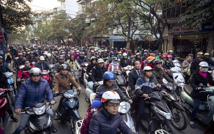 Khí thải xe máy. ô nhiễm không khí. Ô nhiễm không khí do khí thải xe