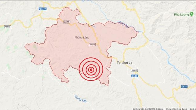 Xảy ra động đất có độ lớn 2.6 tại huyện Thuận Châu, Sơn La