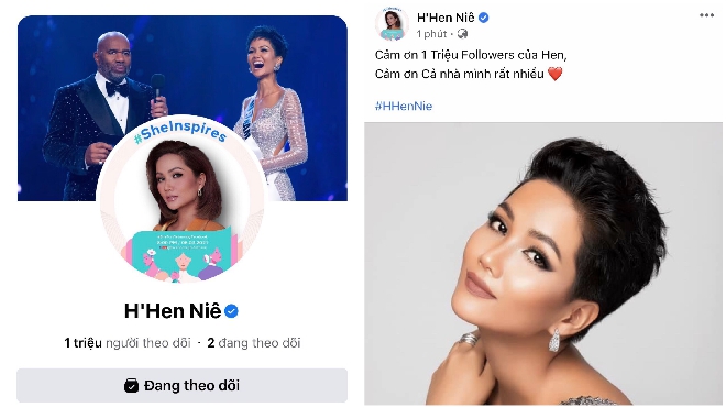 Hoa hậu H’Hen Niê mừng fanpage đạt 1 triệu người theo dõi 