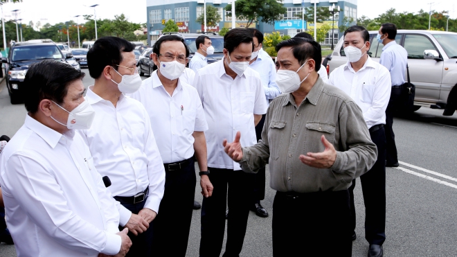 Thủ tướng Phạm Minh Chính kiểm tra công tác phòng, chống dịch Covid-19 tại Thành phố Hồ Chí Minh
