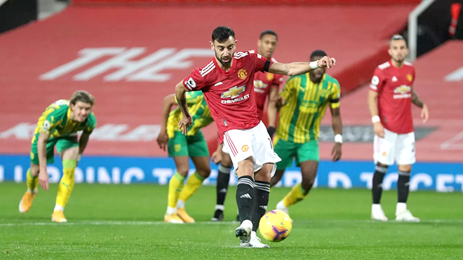 MU 1-0 West Brom, Kết quả Ngoại hạng Anh, BXH bóng đá Anh, Ole, Ole phát biểu, Ole chưa hài lòng, kết quả MU vs West Brom, Bruno Fernandes, phạt đền, MU