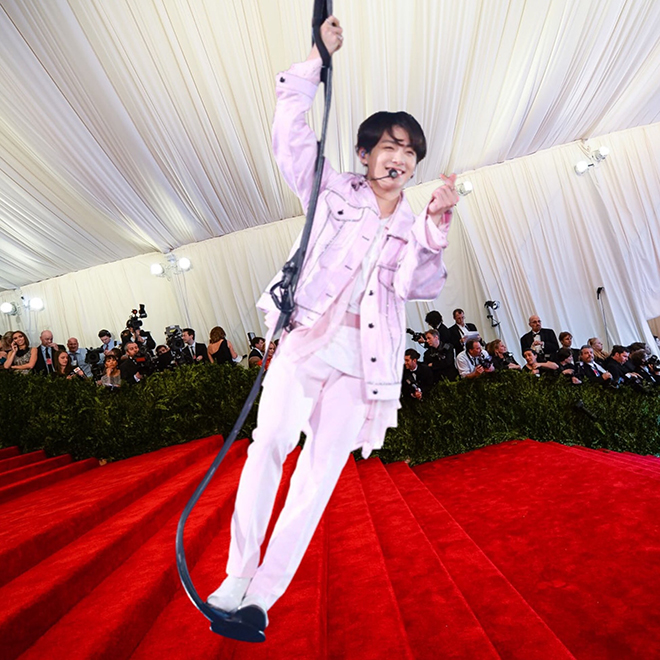 BTS, Meme hài hước do fan chế BTS tại Met Gala 2021, Jungkook, V BTS, RM BTS