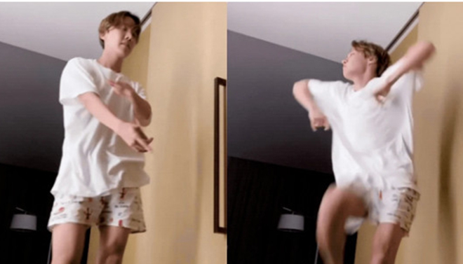 BTS: J-Hope đúng là ‘máy nhảy’, biến phòng khách sạn thành sân khấu riêng