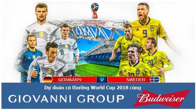 Dự đoán có thưởng World Cup 2018: Trận Đức – Thụy Điển