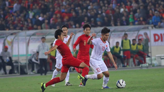 U22 Indonesia đã thua U22 Việt Nam 0-1 hồi tháng 3 năm nay ở Mỹ Đình. Ảnh: Hoàng Linh