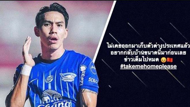 Tiền đạo người Thái Lan Winothai sợ hãi với virus Corona khi cùng Buriram United đến Thượng Hải thi đấu