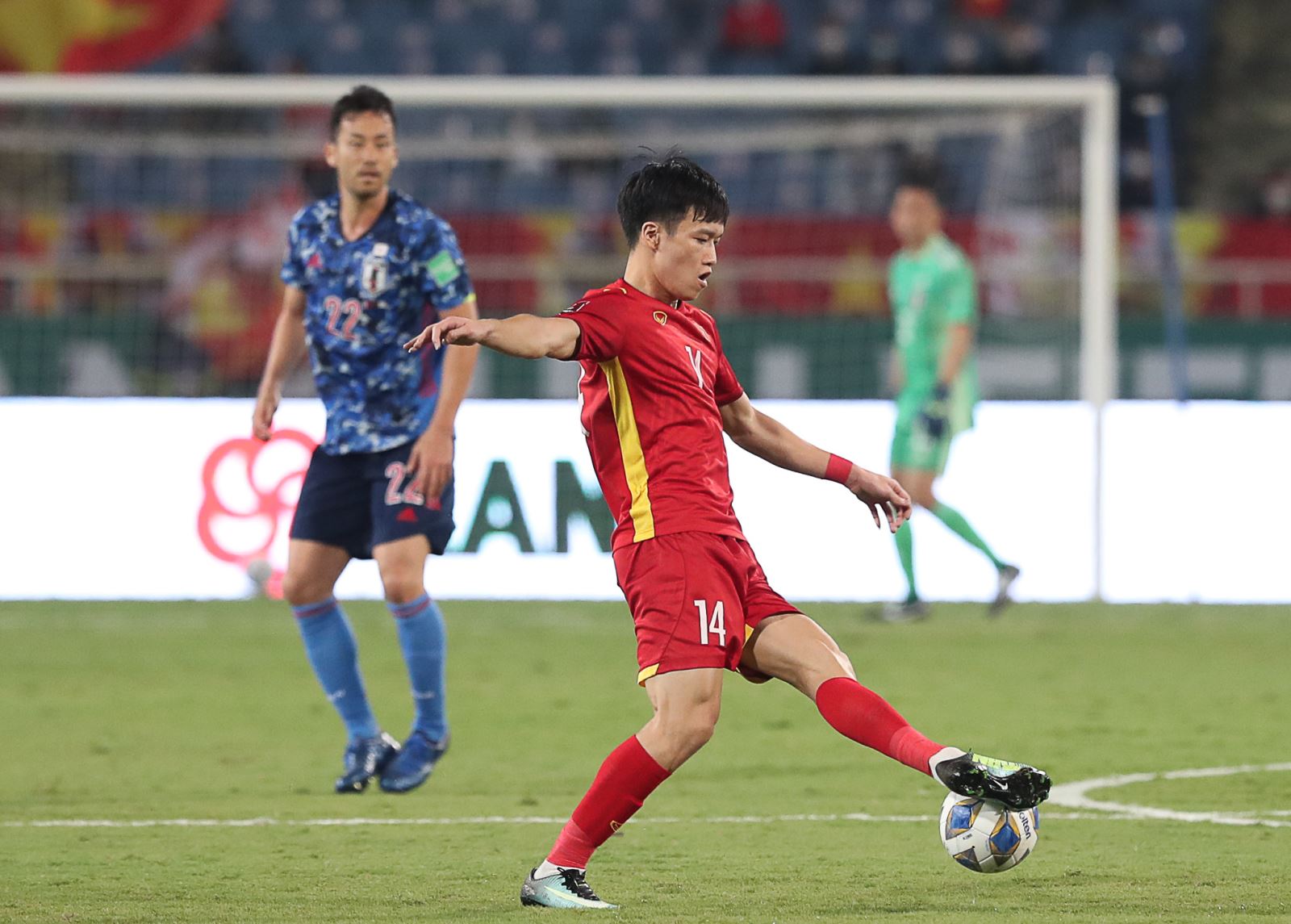 Hoàng Đức cũng là cái tên đáng kể của đội tuyển Việt Nam tại AFF Cup 2021. Ảnh: Hoàng Linh