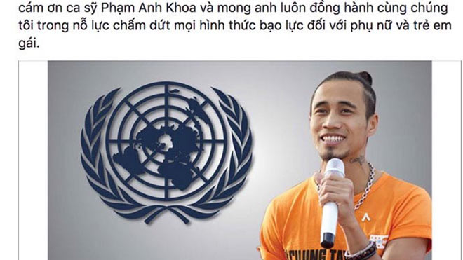 Quỹ Dân số LHQ tại Việt Nam gỡ hình ảnh Phạm Anh Khoa khỏi trang fanpage