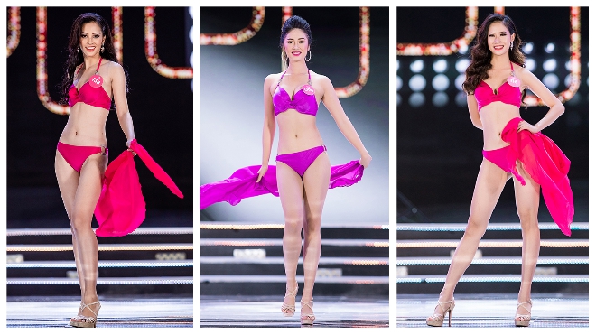 Chùm ảnh: Cận cảnh màn trình diễn bikini nóng bỏng của Top 25 Hoa hậu Việt Nam 2018