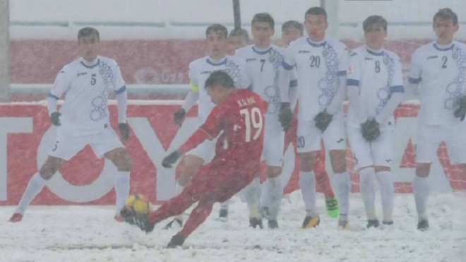 Siêu phẩm 'Cầu vồng tuyết' của Quang Hải đoạt giải Bàn thắng đẹp nhất U23 châu Á 2018
