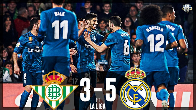 Video bàn thắng và clip highlights trận Real Betis 3-5 Real Madrid