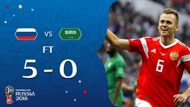 Nga 5-0 Saudi Arabia: Cheryshev lập cú đúp, chủ nhà thắng vang dội ở trận khai mạc