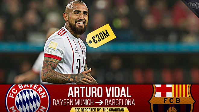 Barca xác nhận Arturo Vidal sẽ kí hợp đồng 3 năm với CLB