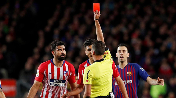 Diego Costa, Atletico Madrid, Barca, treo giò, thẻ đỏ, diego costa, atletico