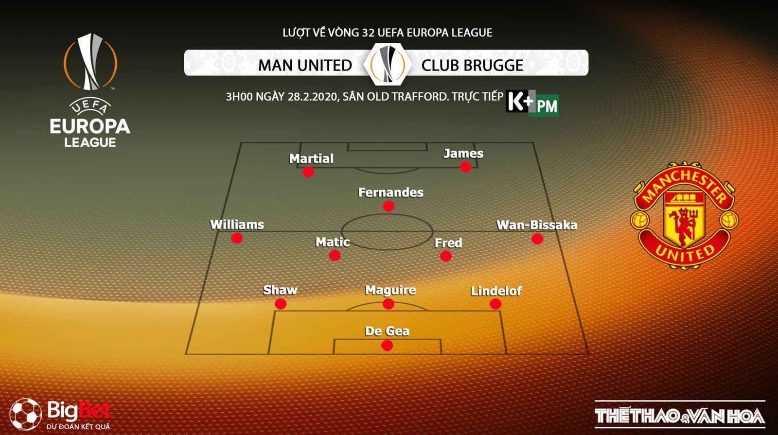 MU vs Club Brugge, manchester united, club brugge, lịch thi đấu bóng đá hôm nay, soi kèo, Cúp C2, bóng đá, bong da, K+, K+PM
