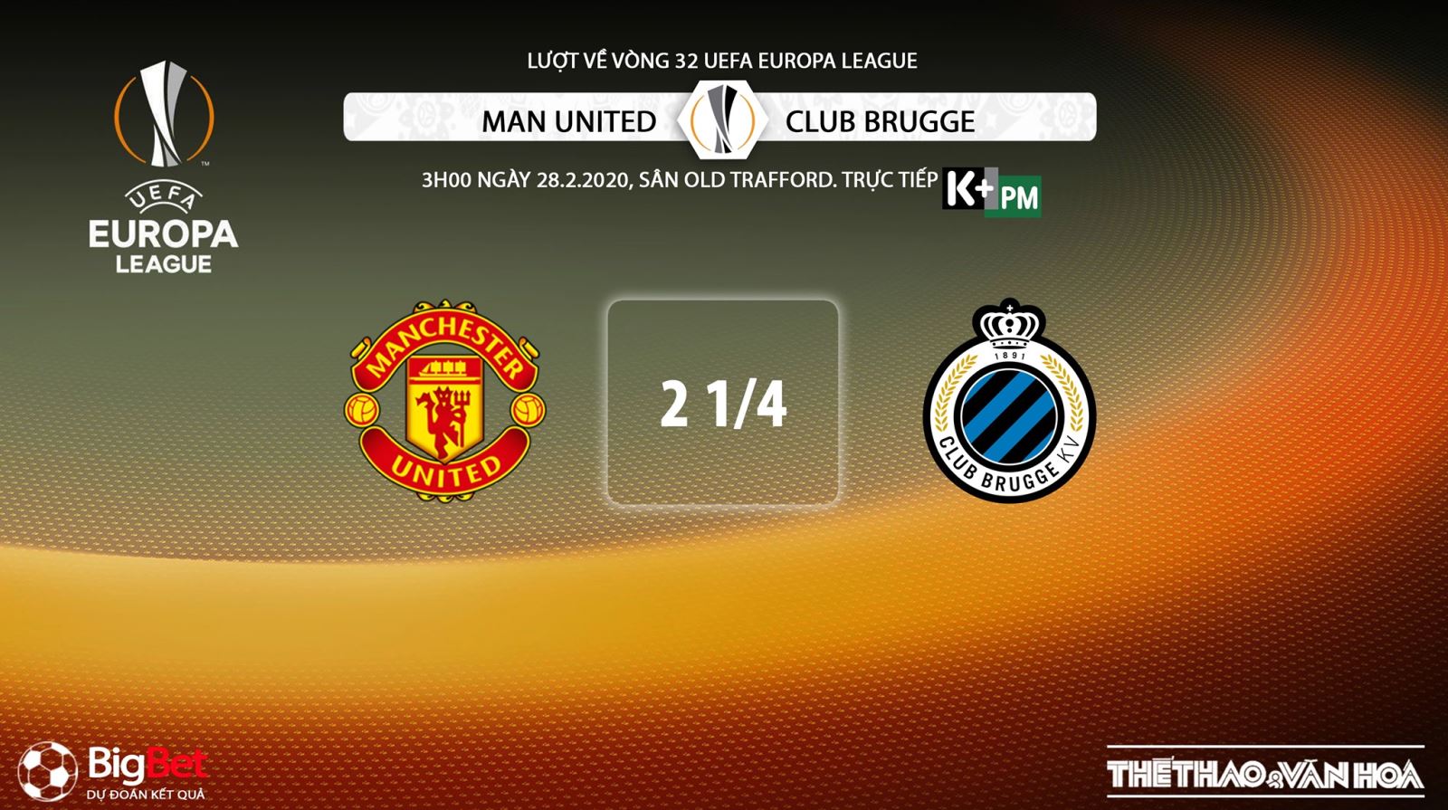 MU vs Club Brugge, manchester united, club brugge, lịch thi đấu bóng đá hôm nay, soi kèo, Cúp C2, bóng đá, bong da, K+, K+PM
