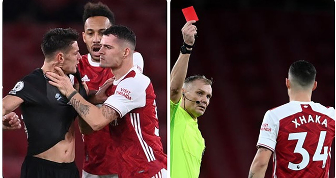 Xhaka, thẻ đỏ, Granit Xhaka, Ket qua bong da, Arsenal vs Burnley, Kết quả Ngoại hạng Anh, BXH Ngoại hạng Anh, Aubameyang