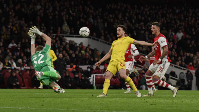 Arsenal 0-2 Liverpool: Jota giúp Liverpool gặp Chelsea ở chung kết Cúp Liên đoàn Anh
