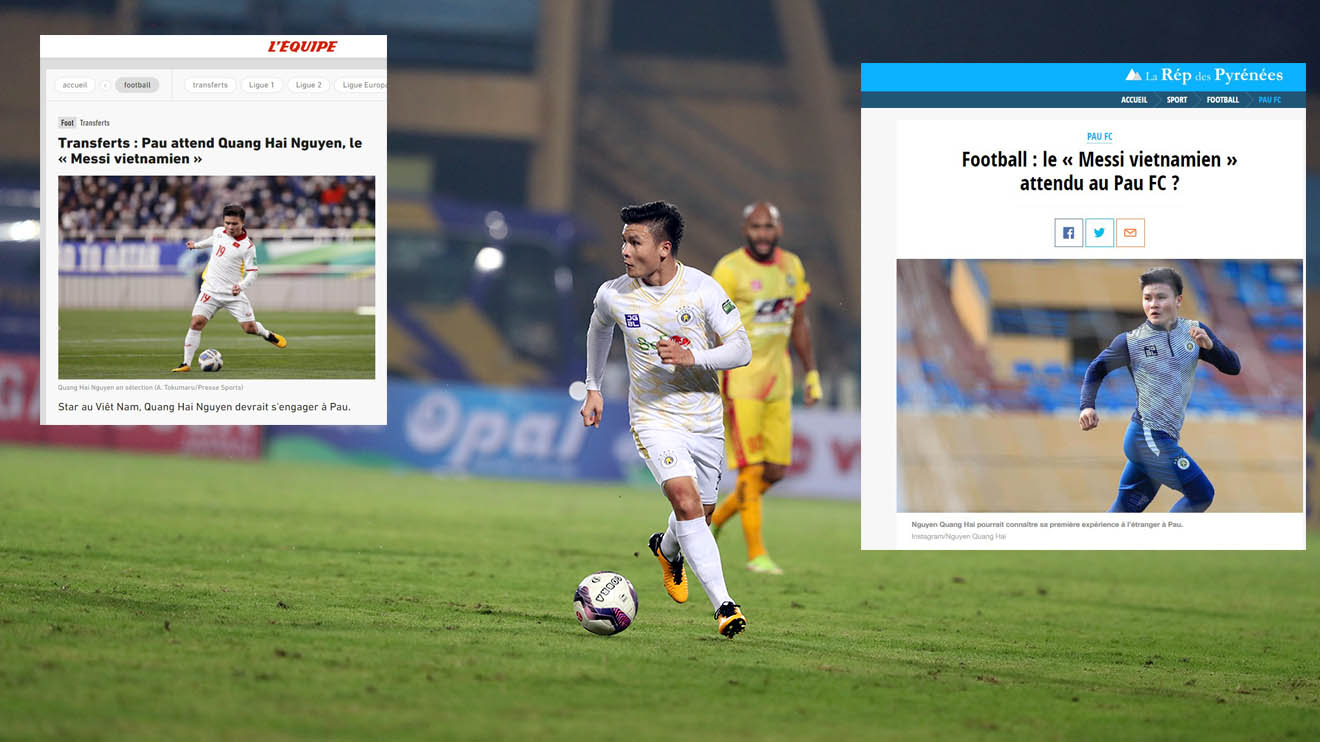 Hàng loạt tờ báo Pháp đưa tin Quang Hải sắp cập bến Pau FC