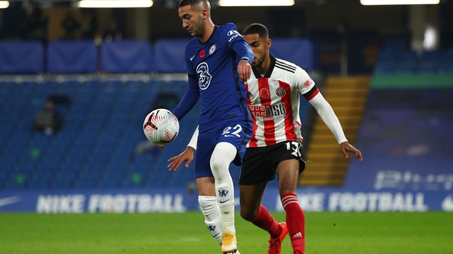 Chelsea, Hakim Ziyech, Chelsea vs Sheffield, Bảng xếp hạng bóng đá Anh, Bong da, tin bóng đá, tin tức bóng đá, kết quả bóng đá Anh, Frank Lampard, chuyển nhượng Chelsea