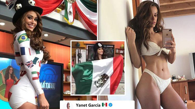 MC thời tiết nóng bỏng nhất thế giới ăn mừng chiến thắng của Mexico