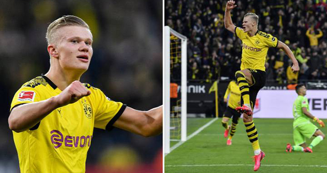 Bong da, bong da hom nay, Erling Haaland lập kỷ lục ghi bàn, Erling Haaland lập cú đúp, Erling Haaland đi vào lịch sử Bundesliga, chuyển nhượng MU, MU tiếc Erling Haaland