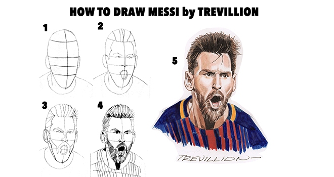 Họa sĩ lừng danh hướng dẫn 5 bước đơn giản để vẽ Messi sống động ...
