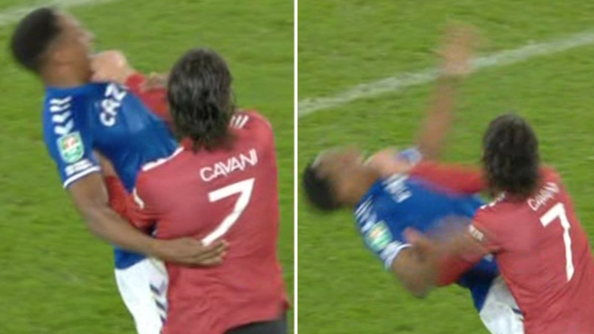 MU: Tranh cãi vụ Cavani thoát thẻ đỏ dù bóp cổ cầu thủ Everton