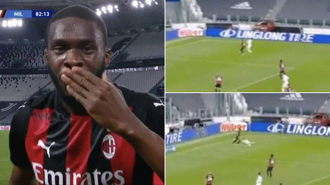 Tomori gây sốt khi 'đè văng' Ronaldo trận Milan hủy diệt Juventus
