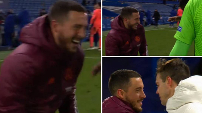 Fan Real nổi giận khi Hazard cười đùa với cầu thủ Chelsea dù bị loại