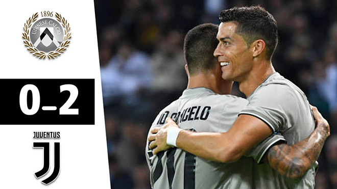 Video Udinese 0-2 Juventus: Ronaldo rực sáng, Juve lập kỷ lục