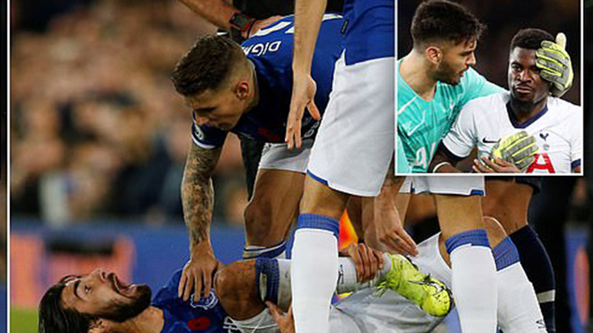 ket qua bóng đá, Everton 1-1 Tottenham, kết quả bóng đá Anh, Andre Gomes gãy chân, Son Heung Min thẻ đỏ, Aurier kết quả bóng đá hôm nay, BXH bóng đá Anh, Carragher, kqbd