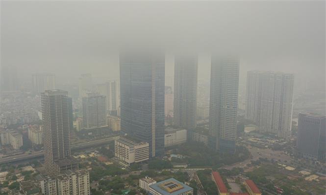 Hình ảnh Hà Nội đặc quánh sương mù bụi bẩn, ô nhiễm không khí báo động
