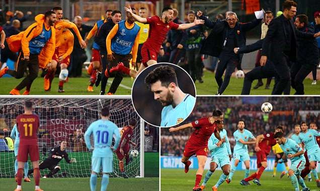 Video clip highlights bàn thắng trận Roma 3-0 Barca: Messi và đồng đội dừng bước