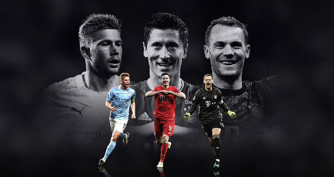 Cầu thủ xuất sắc nhất châu Âu 2019-20, Messi và Ronaldo vắng mặt, UEFA, Bong da, Cầu thủ xuất sắc nhất năm, Messi, Ronaldo, Lewandowski, De Bruyne, Manuel Neuer, cúp C1