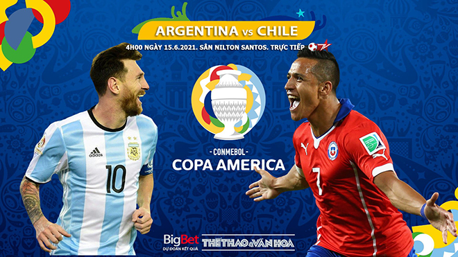 Kèo nhà cái Argentina vs Chile. Tỷ lệ kèo Copa America 2021. Trực tiếp bóng đá