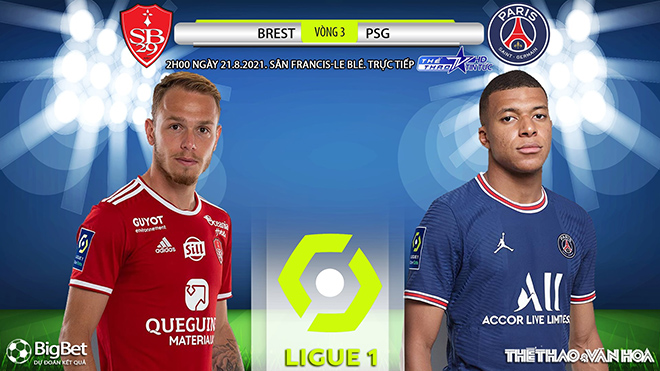 Soi kèo nhà cái Brest vs PSG và nhận định bóng đá Pháp Ligue 1 (2h00, 21/8)
