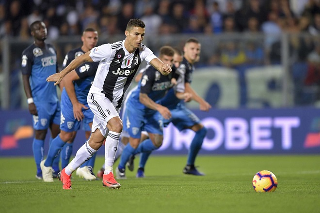 Kết quả bóng đá, trực tiếp bóng đá Italia, Video clip Empoli 1-2 Juventus, Empoli vs Juve, Ronaldo lập cú đúp, Ronaldo lập siêu phẩm, Juve lội ngược dòng.