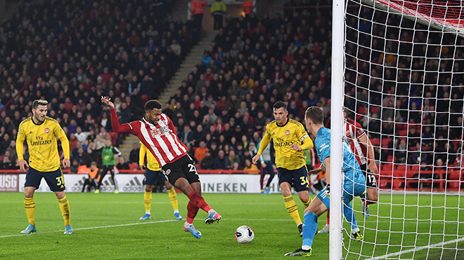 ket qua bong da hôm nay, kết quả bóng đá, Sheffield United 1-0 Arsenal, kết quả Sheffield United vs Arsenal, trực tiếp bóng đá, truc tiep bong da, Evra, Emery