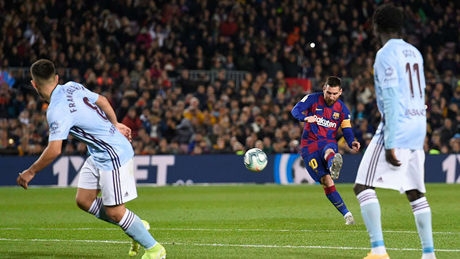 Ket qua bong da, kết quả bóng đá, Barcelona 4-1 Celta Vigo, Barca Celta Vigo, kết quả bóng đá Tây Ban Nha, BXH Tây Ban Nha, Messi, Messi lập hat-trick sút phạt, bong da